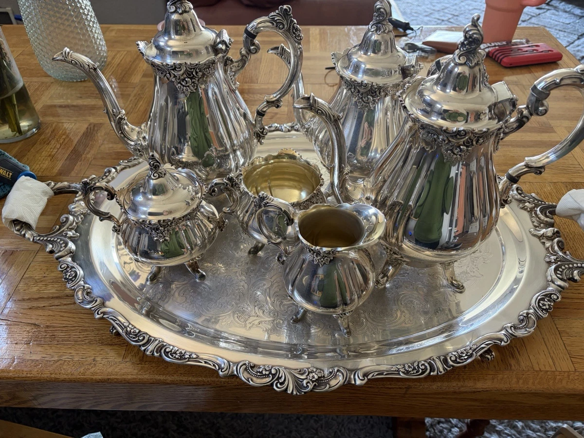 Wallace Baroque/Rococo Antique US Silver-Plated Teapots, Coffee