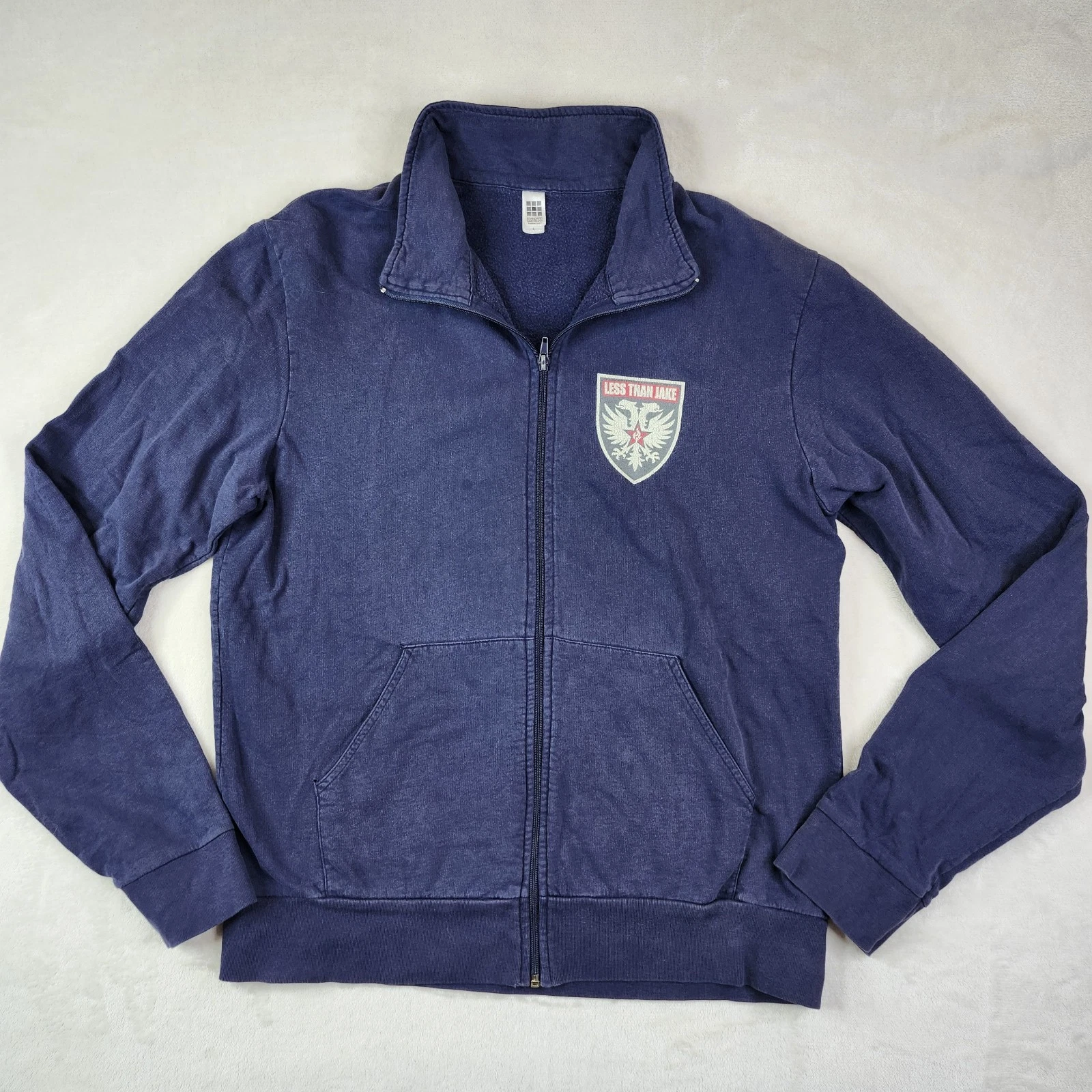 Vintage Less Than Jake Full Zip Track Jacket Mens Large Navy USA Made - product detail image 1