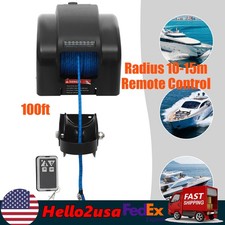45 LBS Boat Anchor Winch Electric Marine Winch With Wireless Remote Free Fall