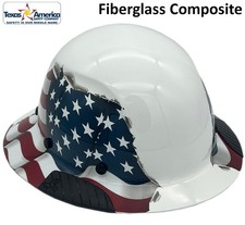 DAX Fiberglass Composite Full Brim Lift Safety Hard Hat - American Flag