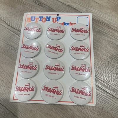 NOS VINTAGE LOT BUTTON UP JUST FOR FUN 12 PINBACKS BUTTONS 1980s Brand New