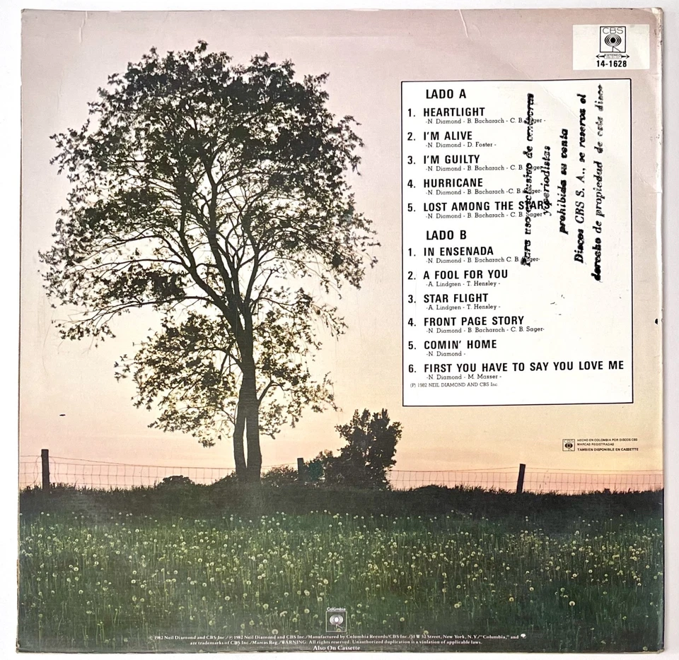 Neil Diamond ‎– Heartlight - ED Promo Press with Insert - Rare 1982 - Image 2 of 4