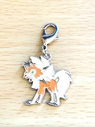 Lycanroc Pokemon Metal Charm  Pokemon Center Nintendo From Japan A-8