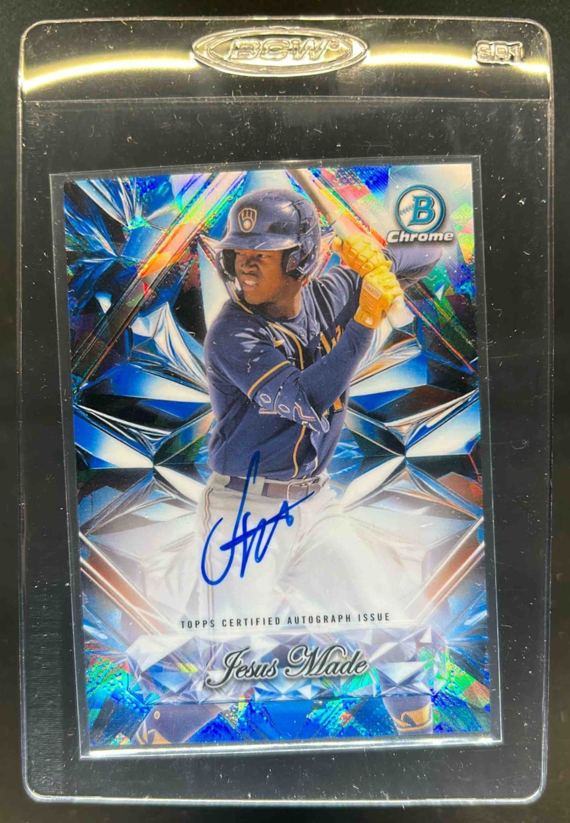 2025 Bowman Chrome Sapphire Jesus Made Selections Auto #SSA-JM Brewers