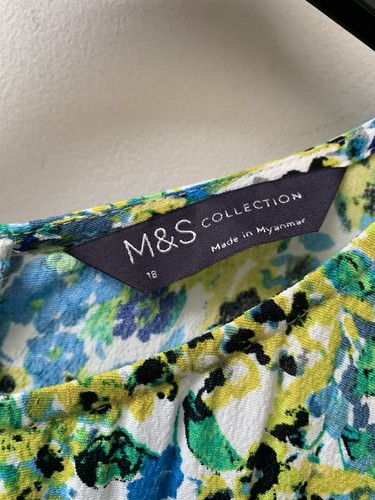 M&S Collection Floral Maxi Dress UK 18 Regular Blue Green Excellent Condition - Picture 8 of 11
