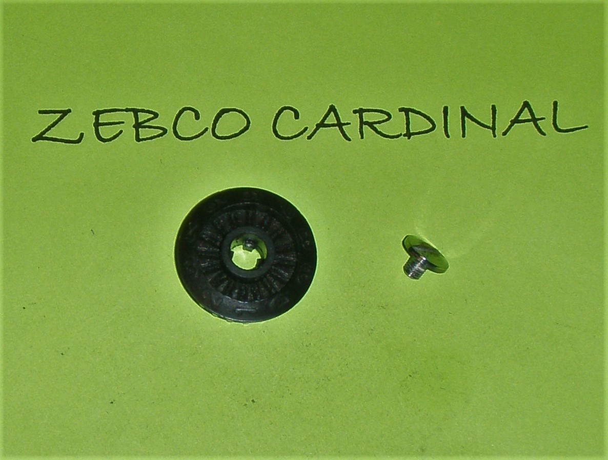 Zebco Cardinal 4, 6 & 7 Black Brake Knob & Screw Used Good