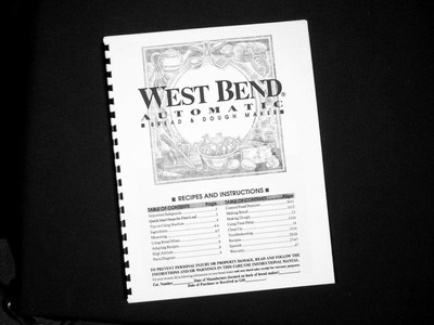 West Bend Bread Machine Manual