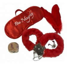 MANETTE SEXY PELLICCIA CATENA E CHIAVI PIUMA MASCHERINA DADO SET BONDAGE FETISH