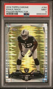 2014 TOPPS CHROME 184 KHALIL MACK PULSAR REFRACTOR PSA 9 RC