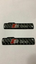 2x New Carbon Fiber Sline S Line Fender Badge For A3 A4 A5 A6 A7 A8 Q3 Q5 Q7 Q8
