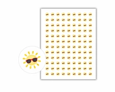 Sun Summer Planner Journal Stickers, Round