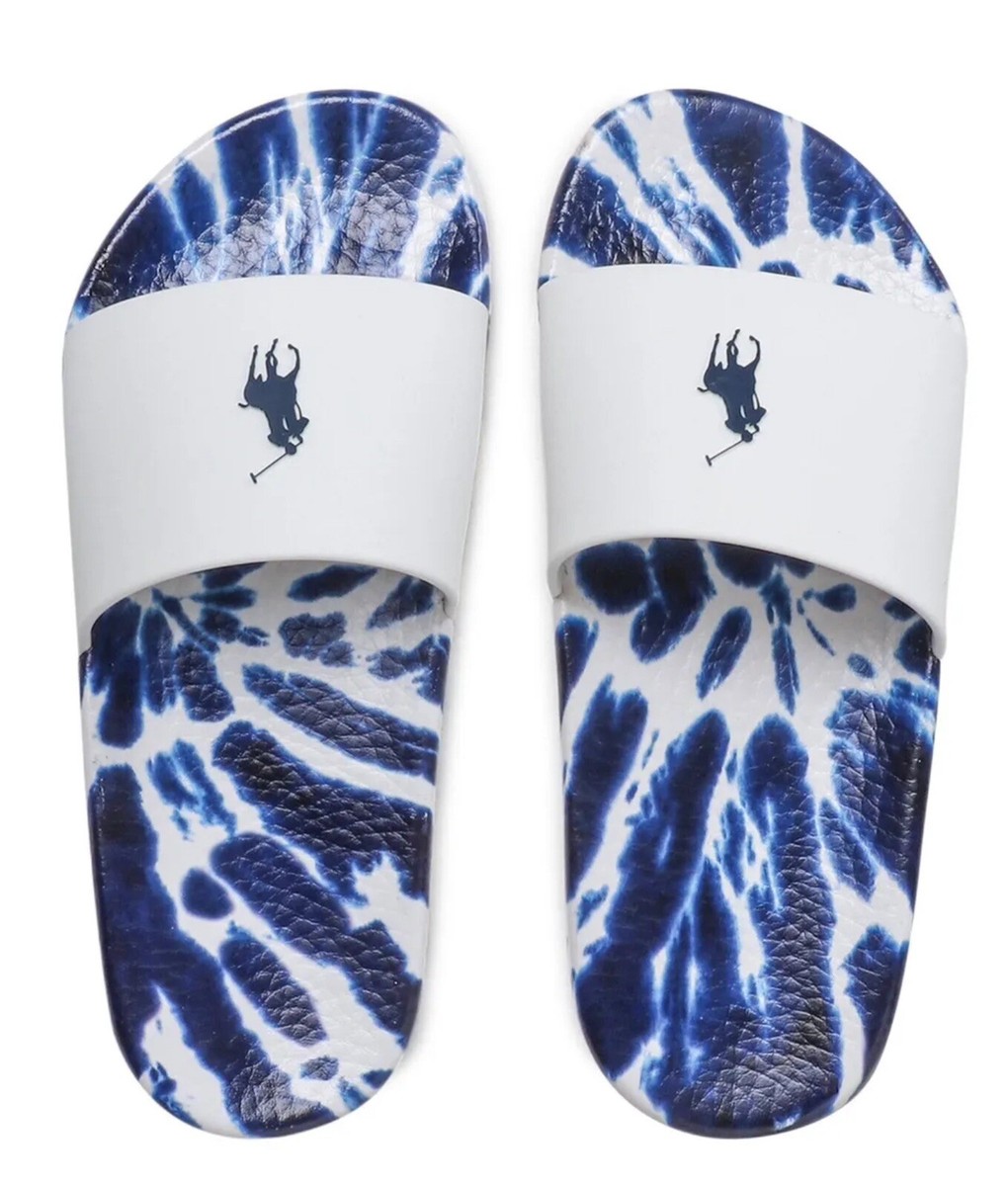 Polo by Ralph Lauren Navy Slide Sandals with White Pony Logo Polo Ralph Lauren Men main image 3