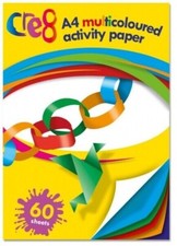 A4 Multicoloured Activity Paper Pack 6 Colours Kids Children's Craft - 60 Sheets