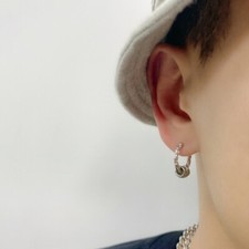 1Piece Punk Vintage Small Hoop Earrings For Women Men Stainless Steel Hip-hop