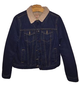 workwear lined sherpa schmidt denim coat jacket medium