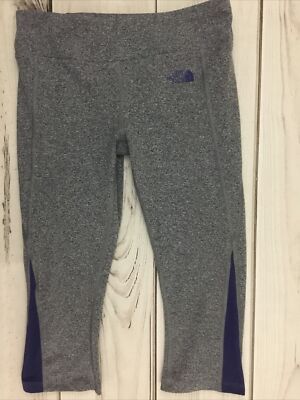 The North Face Capri Leggings Women s Small Gray/Navy Cropped Athletic Running