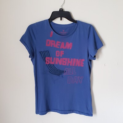 Rare 00's American Eagle Women's LG Logo Summer T Shirt ''I Dream Of Sunshine''