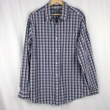 Eddie Bauer Classic Fit Plaid Shirt Mens Size XL Long Sleeve Button Down Blue