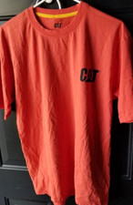 Caterpillar Men's Solid Orange / Red Color, Trademark Large T-Shirt