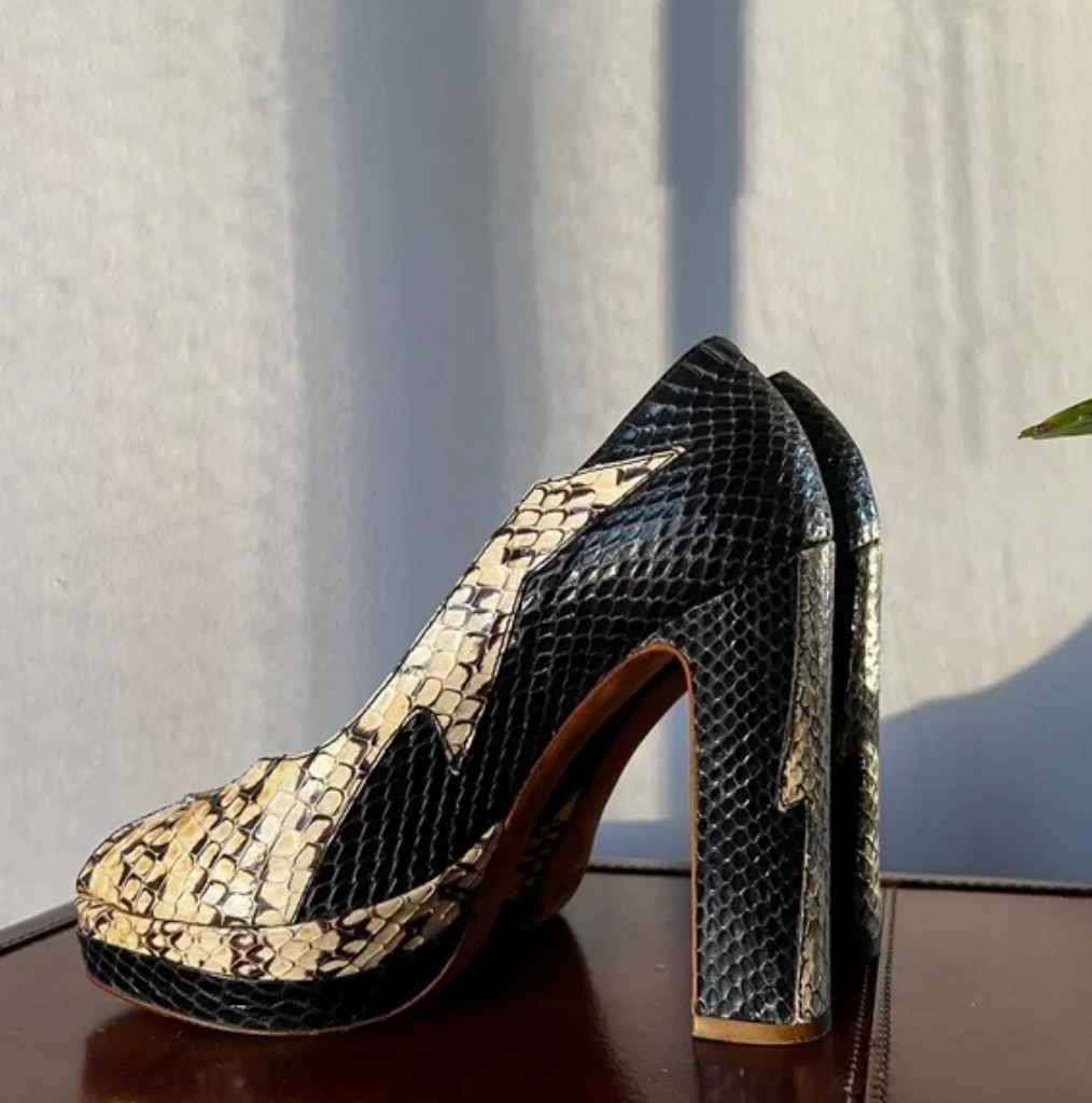 MIU MIU/VINTAGE Excellent Condition SS 2003 'Bicolor Whips' Blue