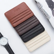 Unisex Slim Leather Wallet Card Holder Front Pocket Wallet Credit ID Pocket Thin