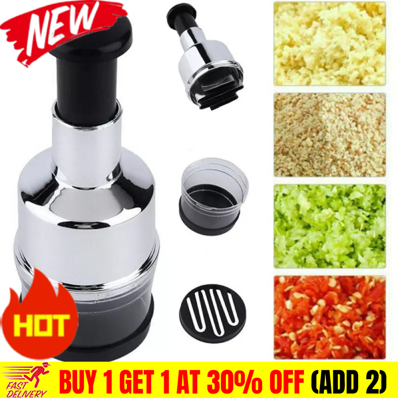 Manual Hand Press Garlic Onion Chopper Vegetable Food Chopper Processor Dicer-image