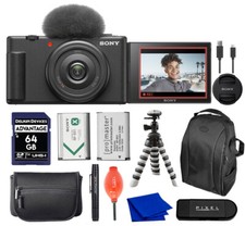 Sony ZV-1F Vlogging Camera Black Essentials Bundle USA AUTHORIZED DEALER 