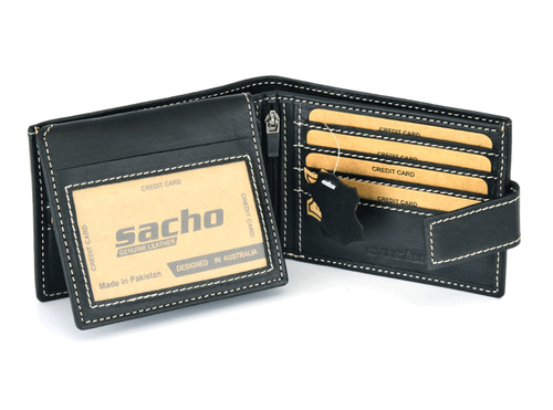 Mens GENUINE Leather Wallet Slim RFID Blocking Trifold Card Holder pocket Purse - Picture 6 of 8