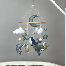 Baby ocean mobile whale Nautical nursery mobile Sea creature mobile crib