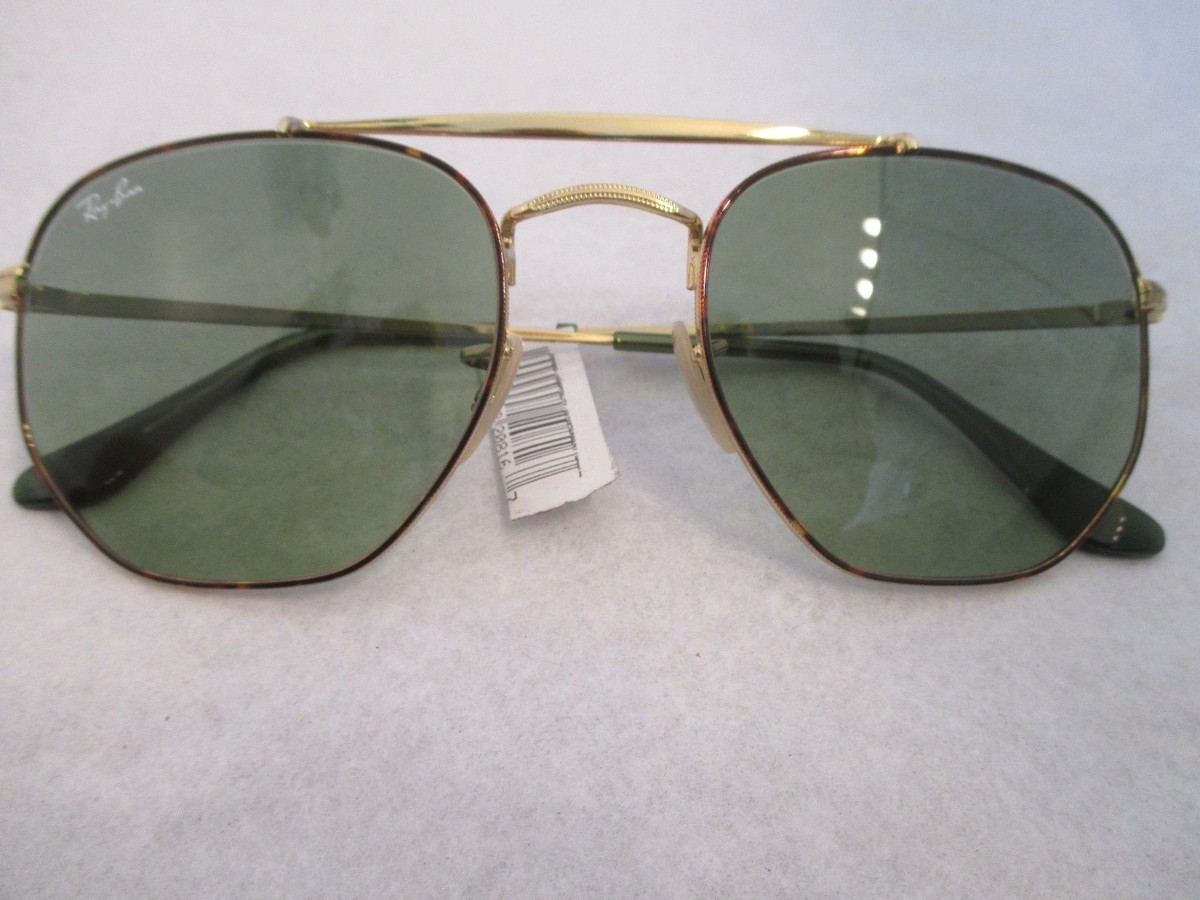 RAY BAN RB3648 Marshall Hexagonal Gold Metal Sunglasses - New in
