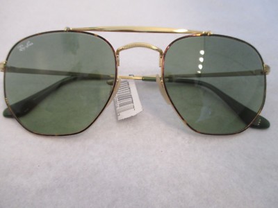 RAY BAN RB3648 Marshall Hexagonal Gold Metal Sunglasses - New in