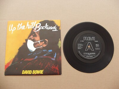 VERY RARE SOLID CENTRE BLACK LABEL DAVID BOWIE UP THE HILL BACKWARD 1st UK PRESS