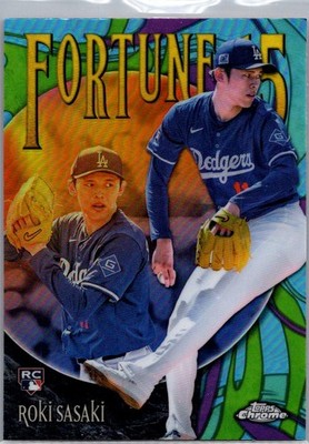 2025 Topps Chrome Logofractor Edition #F15-13 Roki Sasaki Fortune 15 Refractor