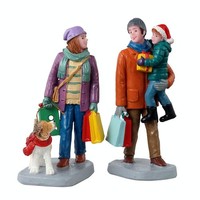 Lemax-12016-649, Holiday Shoppers, Set/2, Weihnachtsdorf, Weihnachtsfiguren
