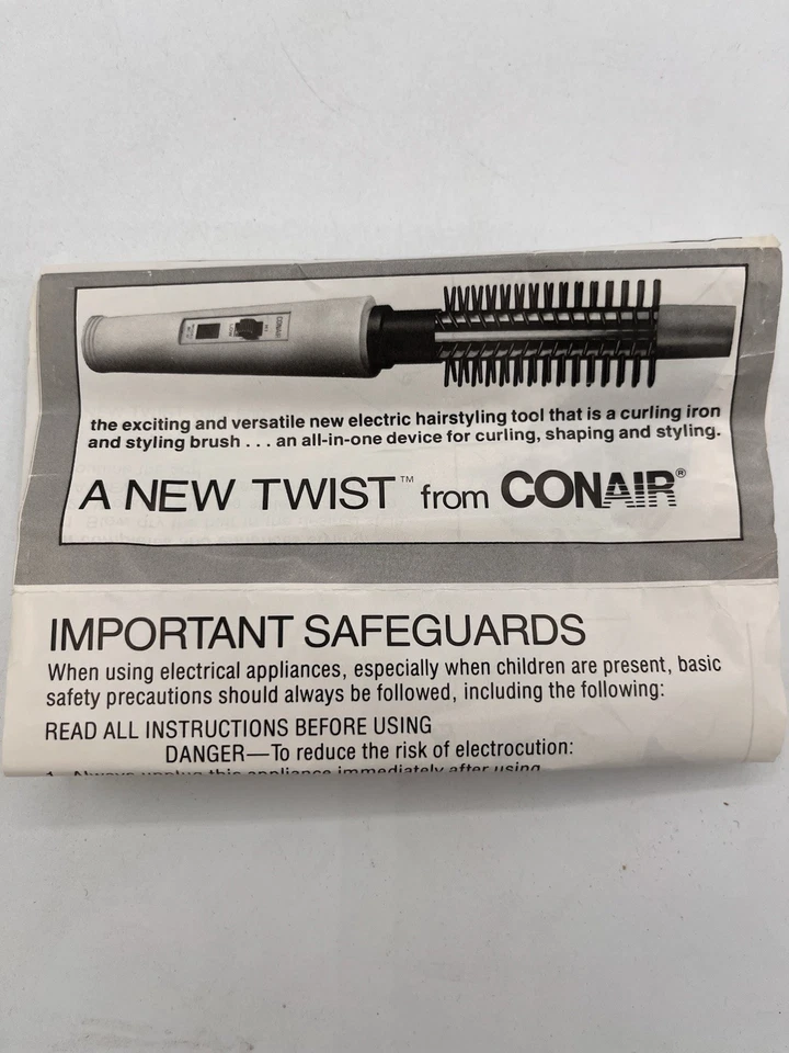 Cepillo de peinado vintage de 1980 Conair Twist Hot Curling BC10 1987 Foto 4 de 4