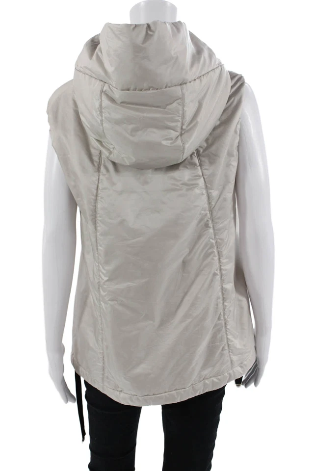 Chaqueta acolchada acolchada Max Mara para mujer Camelhair beige cuello alto talla XS Foto 3 de 4