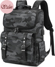 Vintage Backpack Travel Laptop Backpack with Usb Charging Port for Women Men C