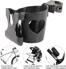 Universal 2-in-1 Cup and Phone Holder for Stroller, Wheelchair, Walker & Bike