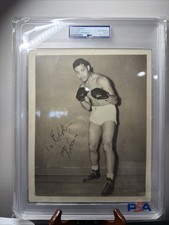 Joe Louis Autographed 8x10 PHOTO PSA Slabbed Fight Pose Signed As Champion Rare!