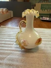 Vintage Victorian Stevens & Williams Uranium Milk Glass Bud Vase
