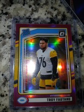 2024 Panini Donruss Rated Rookie Troy Fautanu #360 Optic Preview Pink Prizm (RC)