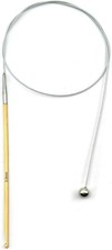 32-Inch Bamboo Tunisian Crochet Hook with Steel Cable,3mm  Afghan Crochet Hooks