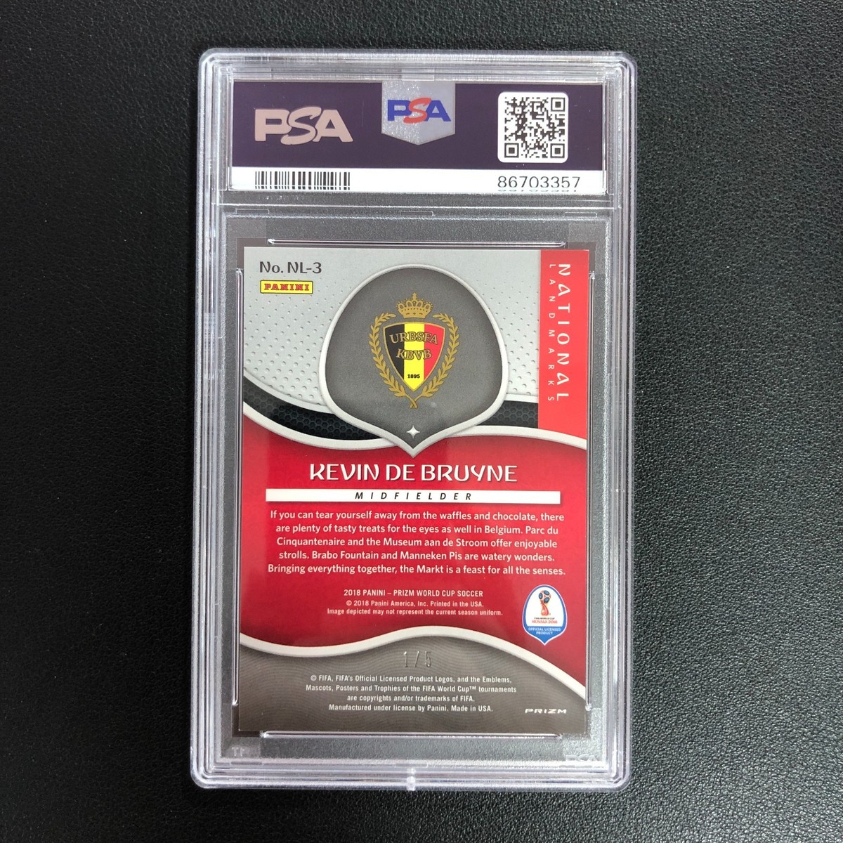 2018 Panini Prizm World Cup National Landmarks Kevin de Bruyne