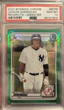 JASSON DOMINGUEZ 2020 Bowman Chrome BCP8 Green Refractor PSA 10 88 /99 Yankees