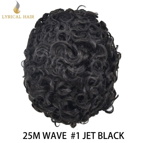 Afro Toupee For Black Men Kinky Curly Human Hair Unit Injection Hairpiece System - Afbeelding 23 van 23