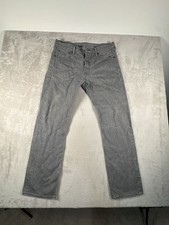 Levi's 501 W34 L32 Gray Denim Jeans Button Fly