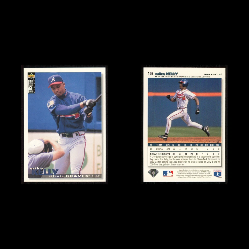 Mike Kelly #157 1995 Upper Deck Collectors Choice Atlanta Braves Baseball Card - Image 3 of 3
