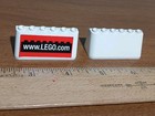 LEGO Soccer Set 3409 Parts Lot of 2 White Windscreen 2 x 6 x 2 w Logos  — photo 1