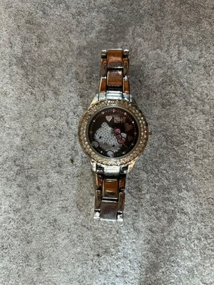 HELLO KITTY Megastar Limited Swarovski Kristall Metallband Uhr Edelstahl