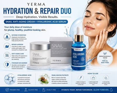 NEW 1- YERMA SNAIL  ANTI AGING CARE CREAM - 1.76   & 1-HYALURONIC ACID AUTHENTIC